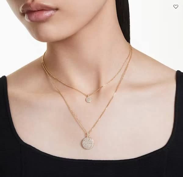 Swarovski Meteora Layered Pendant White Gold-Tone Plated