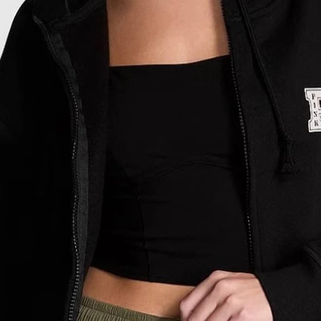 Pink Victoria's Secret Tops Victoria’s Secret Pink Ivy Fleece Campus Full-Zip Hoodie