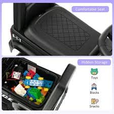 Costway Baby Toy for Infants: 2-in-1 6V Kids Ride On & Push Car with Megaphone, Siren in Black - Walmart.com