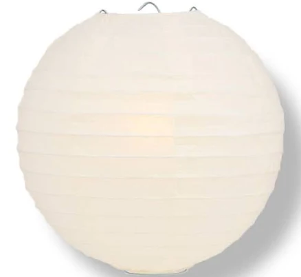 Quasimoon 12" Beige / Ivory Round Paper Lantern