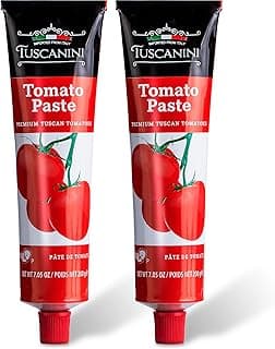Tuscanini Premium Double Concentrated Tomato Paste Tube, 7.5oz (2 Pack) Made with Premium Italian Tomatoes
