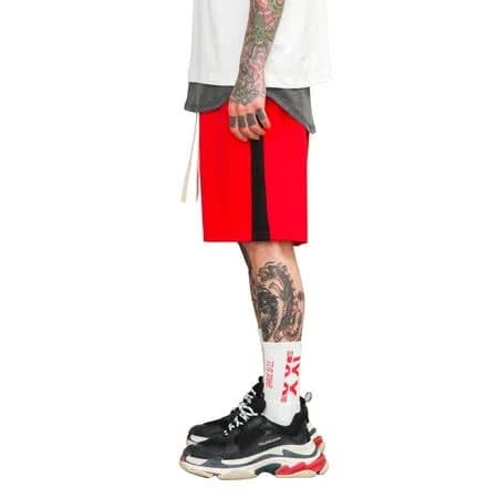 Ma Croix Men's Elastic Waist Stripe Track Shorts