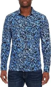 Robert Graham Blue Black Abstract Long Sleeve Shirt Size 3XL BRAND NEW w/ Tags