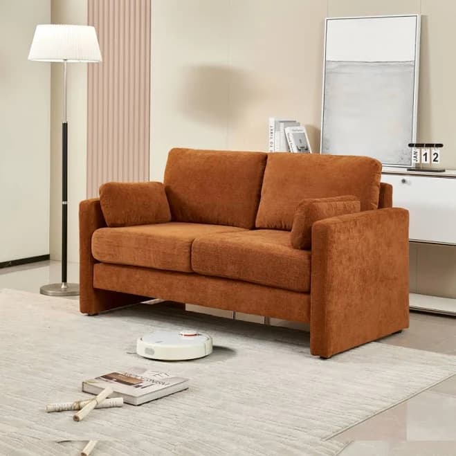Modern Loveseat Sofa with Chenille Fabric