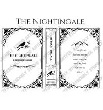 The Nightingale inspired book cover art- svg and png digital download!