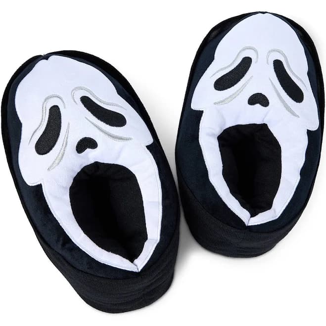 Spencer's Ghost Face Plush Slippers