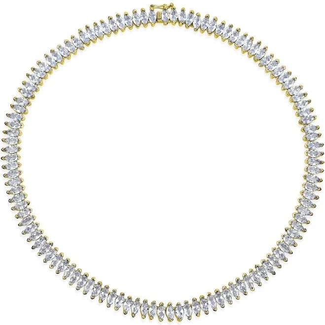 Bling Jewelry Vintage Art Deco Style Holiday Day Party Bridal Clear White Cubic Zirconia Simulated Gemstone Marquise AAA CZ Formal Statement Tennis