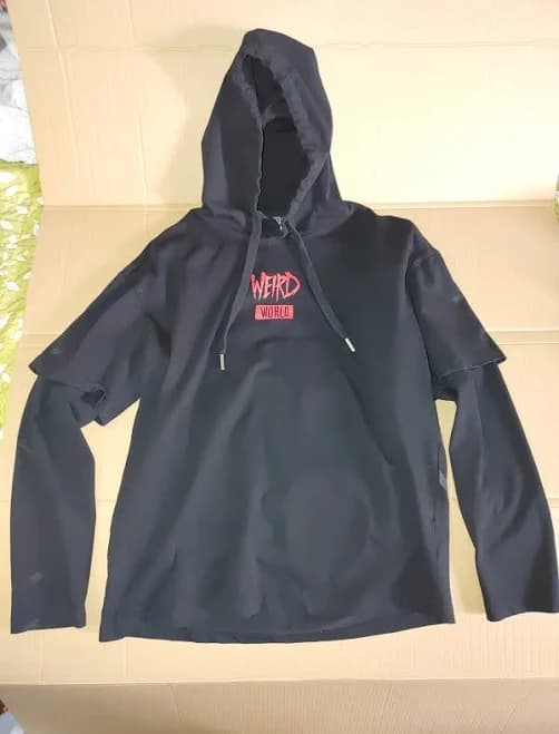 Mishka Nyc Mnwka Pullover Black Weird World Hoodie Size M Front And