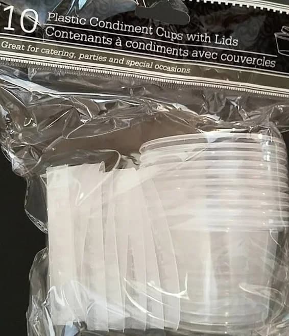 Dollar Tree Clear Plastic Condiment Cups with Lids (10-Ct. Packs)