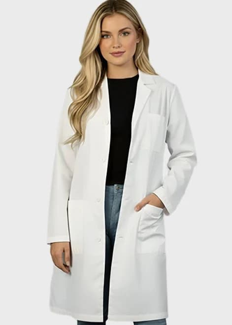 Heedfit Unisex Poly-Cotton Lab Coat 40-Inch Length
