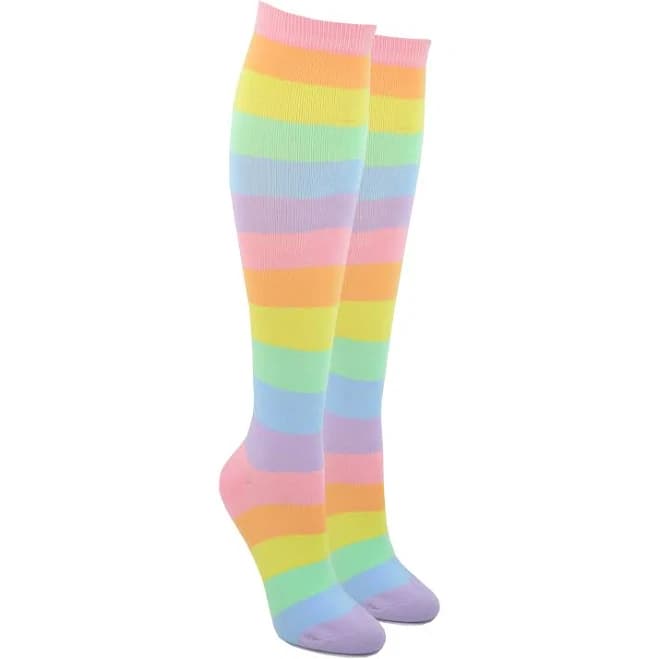 ModSocks Women's Pastel Rainbow Striped Knee High Socks