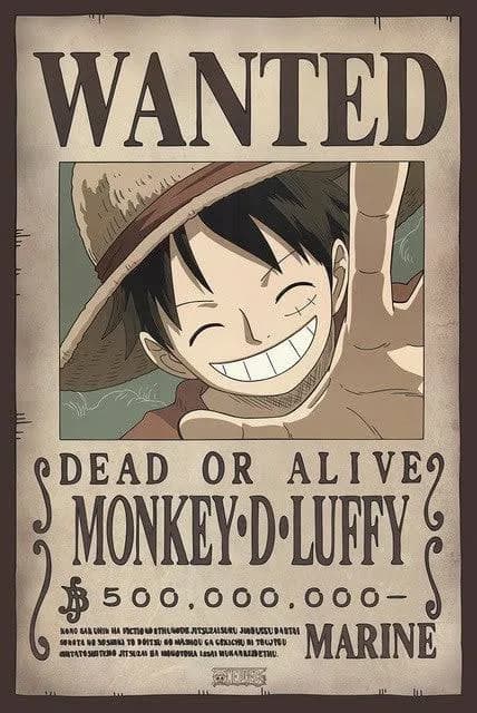 One Piece Luffy Wanted Poster