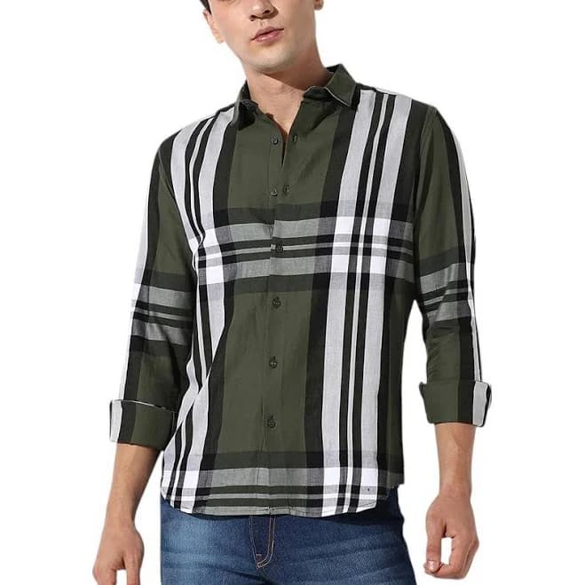 Campus Sutra Men's Tartan Plaid Shirt
