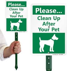 Yard Sign For Dog Owners 4 Pieces Clean Up After Your Dog Signs 12" X 16" Double No Pooping Dog Signs