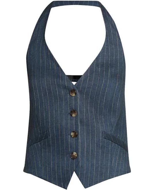Veronica Beard Arabella Pinstripe Halter Vest
