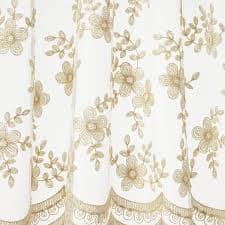 Violet Linen Ornate Vintage Boutique Lace, Gold - 3pc Set 60"x 18" Valance, 30"x 36" Tiers, Decorative Window Kitchen Curtain - Bed Bath & Beyond - 37911099