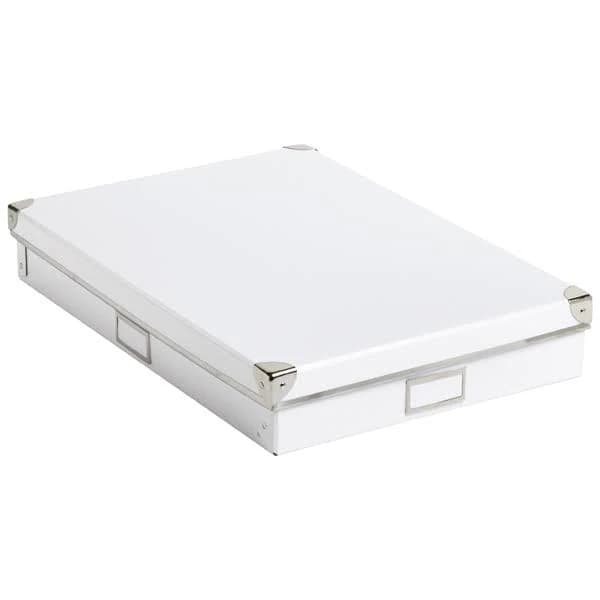 Bigso Art Storage Box White, 19-1/2" x 13-1/2" x 3-1/4" h | The Container Store