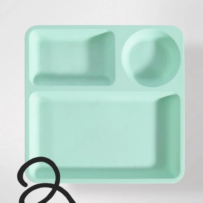Your Zone Mint Divided Tray Plate