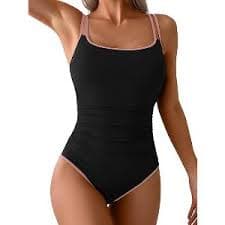 Eomenie One Piece Swimsuit for Women Tummy Control Ruched Bathing Suit Push Up Slimming Swim Suit Double Straps Swimwear : Target