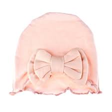 My Lello Baby Vintage Ruffle Bow Cotton Beanie Hat - (Newborn - 3 Months) - Pink Blush - Walmart.com