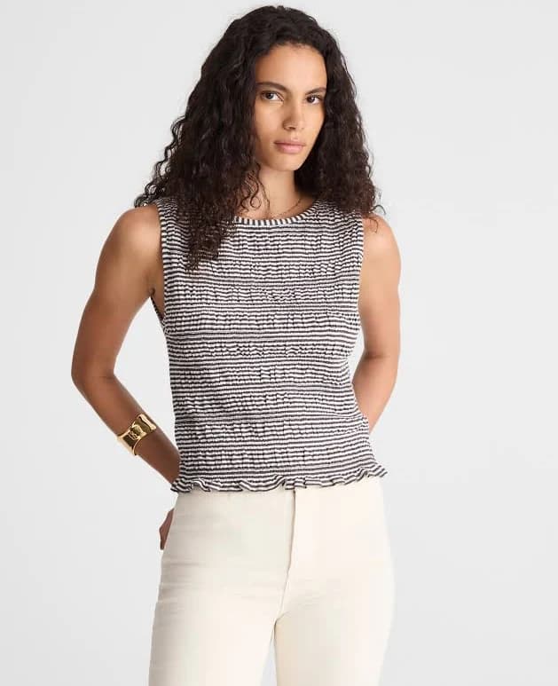 Madewell Women's Smocked Boatneck Tank