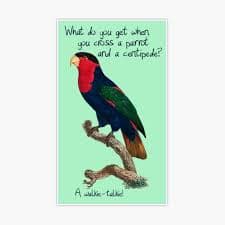 "What do you get when you cross a parrot and a centipede? A walkie-talkie!" Sticker for Sale by Sirio22 | Redbubble