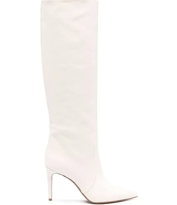Paris Texas Ladies White Stiletto 85mm Leather Boots