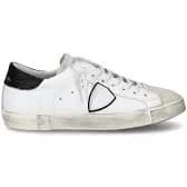 Men's Prsx Low-Top Sneakers in Leather, White Black