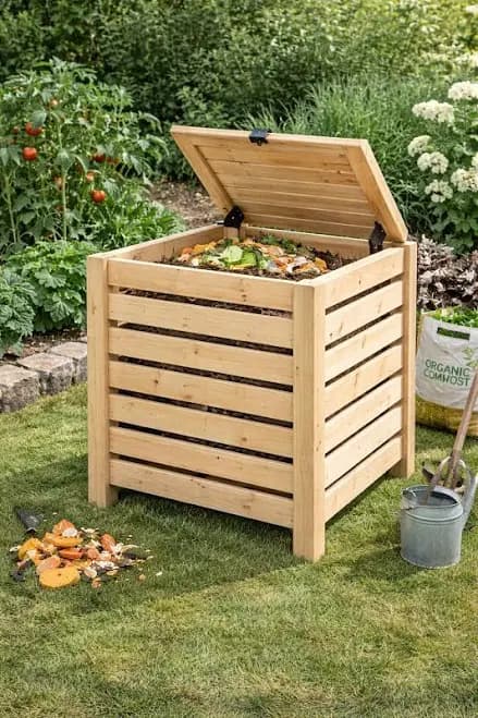 Wooden Compost Bin DIY Plans | Outdoor Garden Compost Box (PDF Plan)