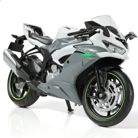 Chunyan 1:12 Motorcycle Model Toy for Kawasaki Ninja Zx-6r Metal Die-cast with Plastic Motorcycle Model No Assembly Required Mini Finished Moto Gift