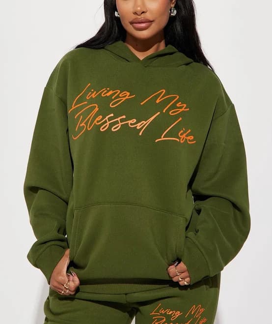 Fashion Nova Women's Living My Blessed Life Hoodie