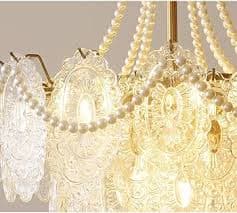 BRRSKBK Vintage Glass Chandeliers for Dining Room 6-Light Crystal Antique Gold Ceiling Pendant Light 3 Tiered Pearl Deco Round Girls Chandelier for Bedroom Living Room Kitchen Island Foyer : Tools & Home Improvement - Amazon.com