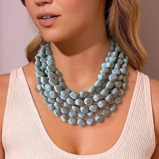 Julianna Acrylic Chunky Lucite Beaded Necklace