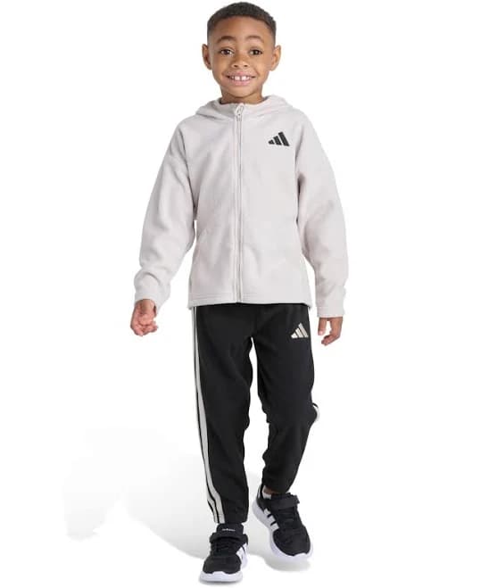 adidas Toddler Boys 2T-5T Two Piece Winterized Hooded Jacket and Joggers Set