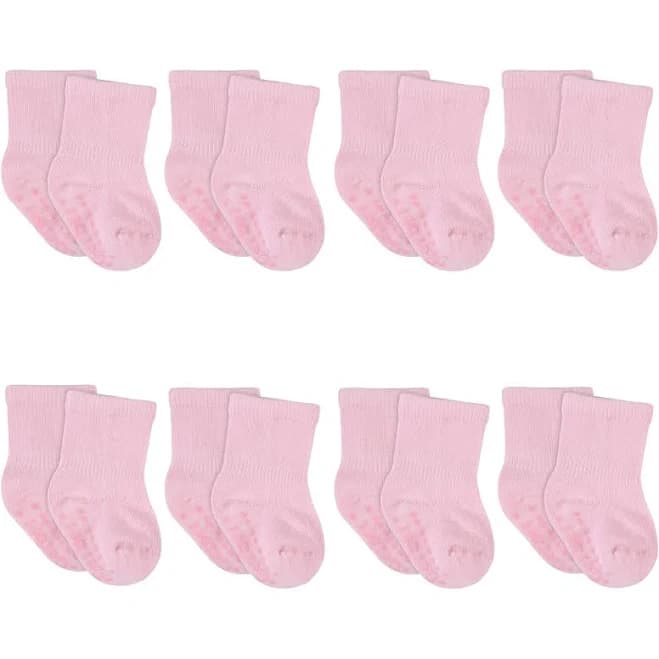 Gerber Baby & Toddler Wiggle-Proof Jersey Crew Socks (8-Pack)