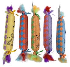 Multipet Katz Kuddlerz Crinkle Feather Cat Toy with Catnip, Yellow - Walmart Business Supplies