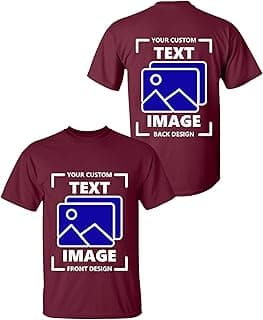 Custom T-Shirts – Personalized Crewneck Unisex Tee with Text, Logo, Image – Customized Shirt for Men Women Adult