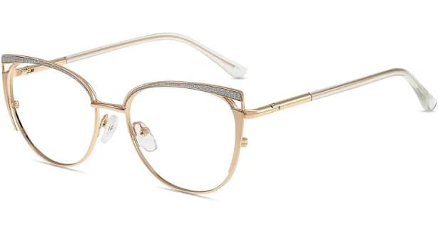 Firmoo Gold Cat-eye Prescription Glasses Metal Frame M18248