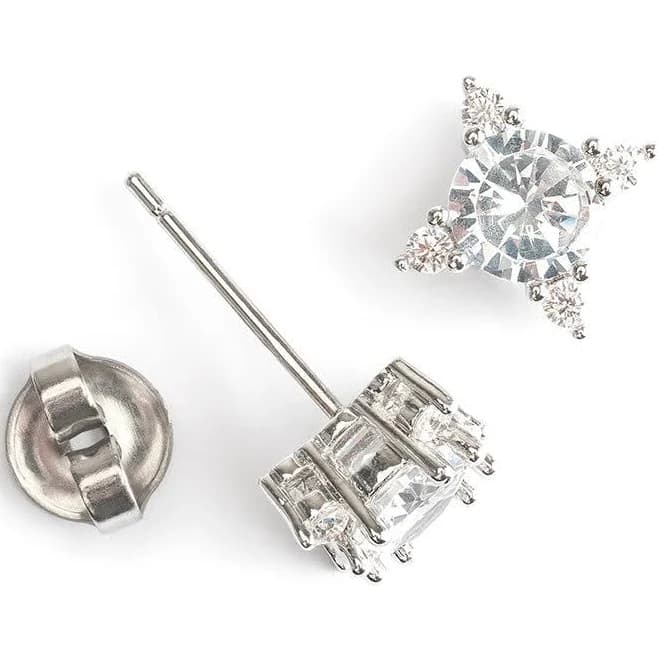 Simply Whispers Silver Crystal Stud Earrings
