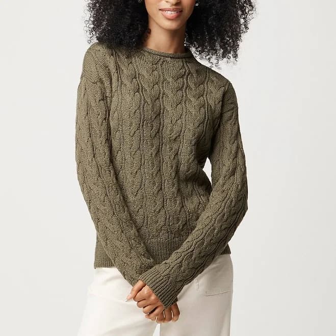 J.Crew Women's Cable Mockneck Sweater