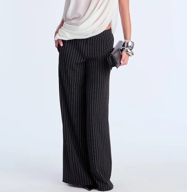 Fashion Nova Women's Easy to Wear Pinstripe Wide Leg Pants