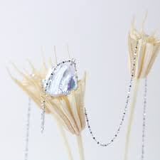 Freshwater baroque pearl pendant necklace with 925 sterling silver twist chain, bridal pearl necklace | MakerPlace by Michaels