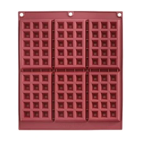 6-cavity Silicone Waffle and Pastry Mold Non-Stick, Flexible, Reusable Baking Mold for Cakes, Chocolates, Candies, Fondant, and More