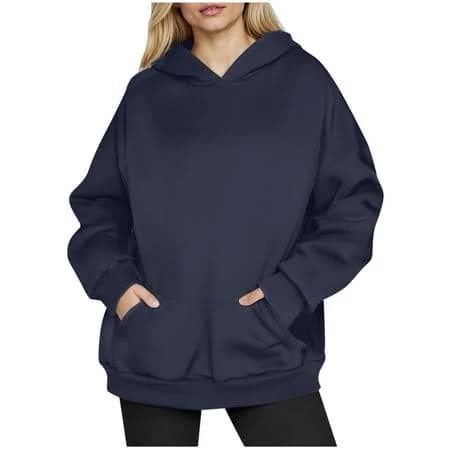 Women's Oversized Fleece Hoodies with Kangaroo Pocket