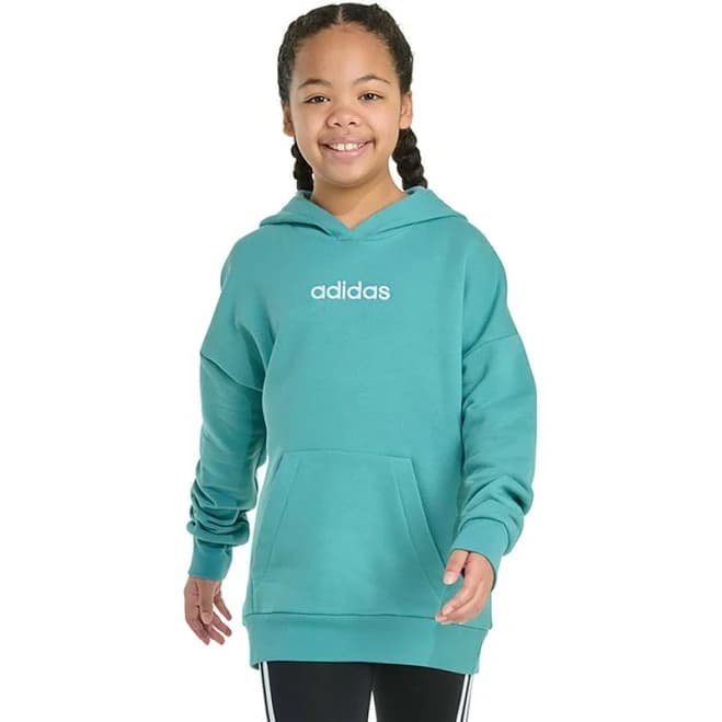 Girls adidas Long Sleeve Embroidered Fleece Pullover Hoodie