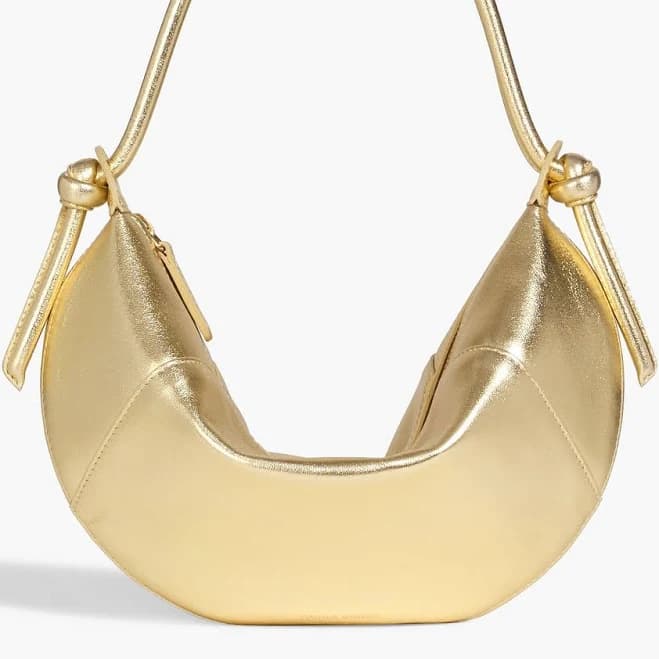 Mansur Gavriel Fortuna metallic leather shoulder bag - Women - Gold Shoulder Bags