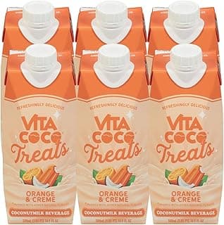 Coconut Milk for Vita Coco Treats Orange & Creme Coconut Milk Drink 16.9 oz, Pack of 6