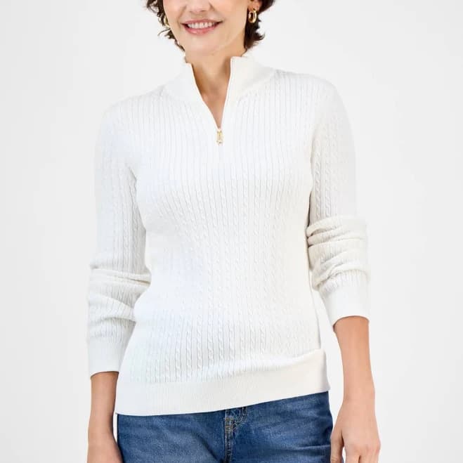 Nautica Women's Cotton Mock-Neck Sweater