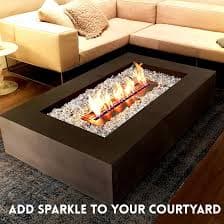 Amazon.com: GasSaf 1/2 Inch Fire Glass Reflective Tempered Fireglass Cut Crushed FireGlass for Fire Pit, Fireplace, Replaces Existing Gas Logs & Lava Rocks (20 Pound)(Crystal Ice Reflective) : Patio, Lawn & Garden