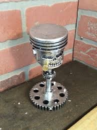 5" Steampunk Style Resin Based Piston/ Gear Head Figuire | eBay